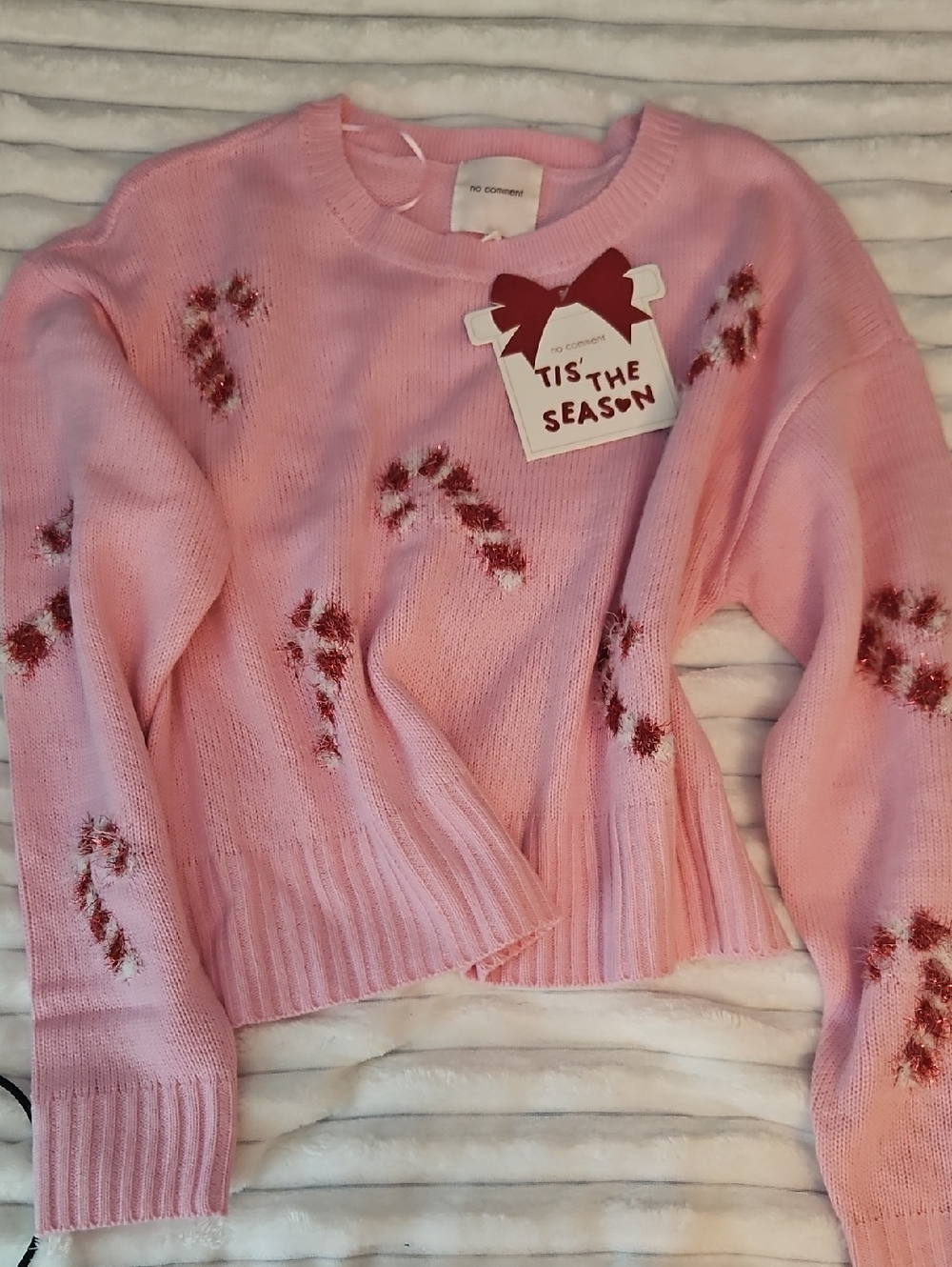 Pink Candy Cane Christmas Sweater